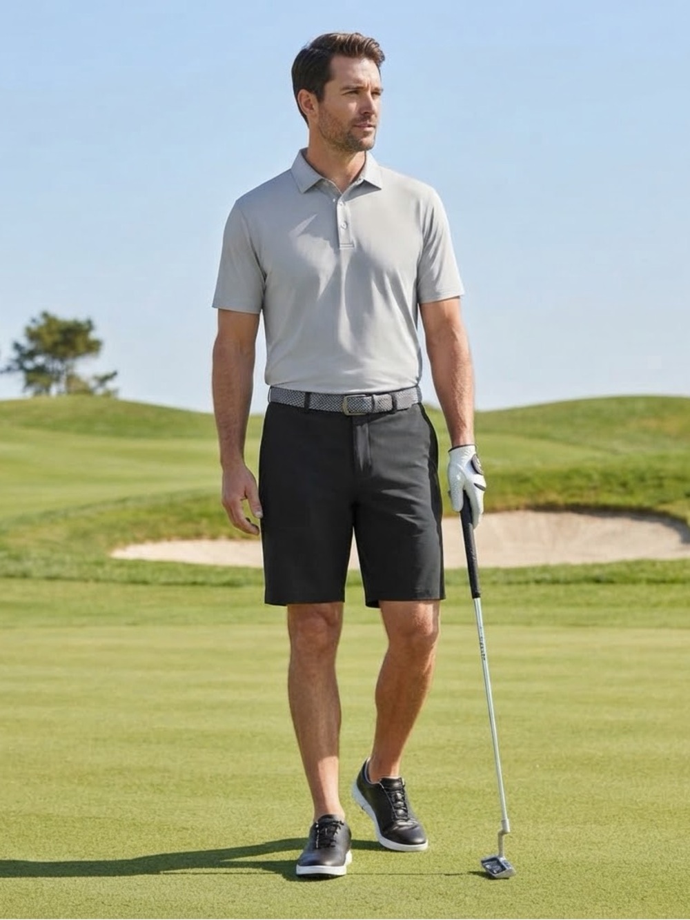 Greg Norman Men's Black Performance Pull-On Golf Shorts Size Medium (M) Stretch